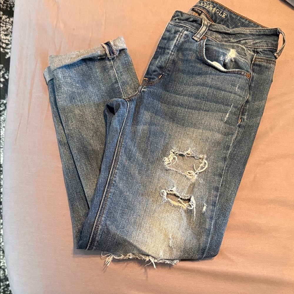 American Eagle Outfitters Distressed Denim Tomgirl Jeans